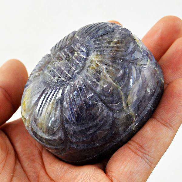 gemsmore:Amazing Iolite Hand Carved Oval Shape Cabochon