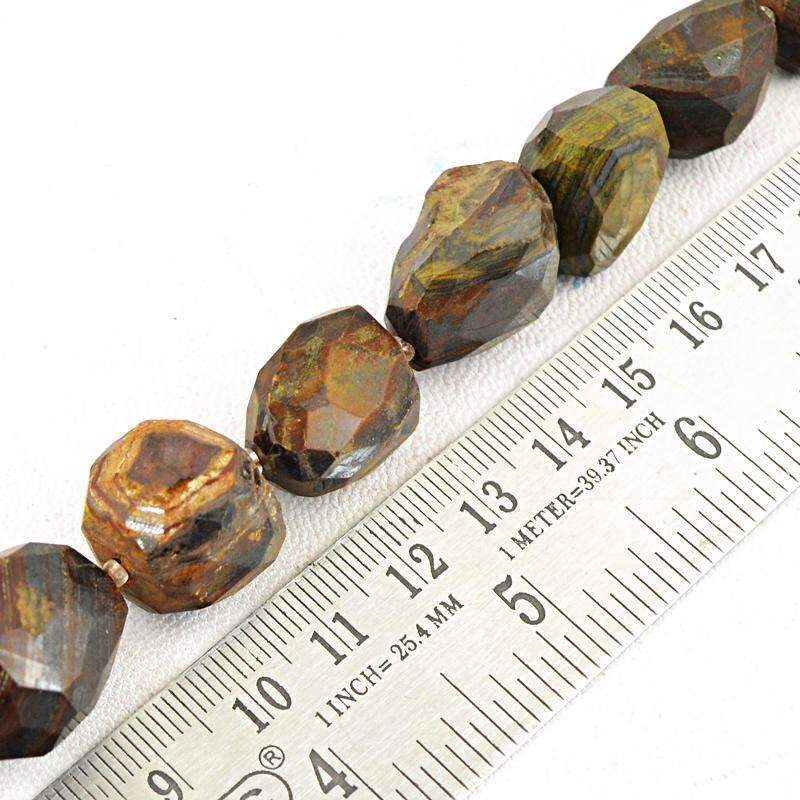 gemsmore:Amazing Iron Tiger Eye Beads Strand - Natural Drilled Faceted