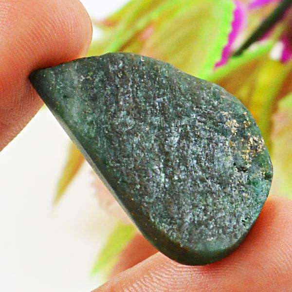 gemsmore:Amazing Natural Green Jade Druzy Untreated Loose Gemstone