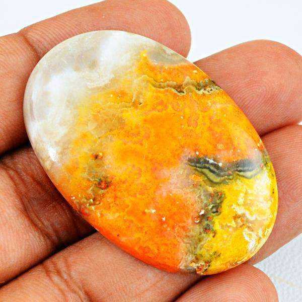 gemsmore:Amazing Natural Oval Shape Bumble Bee Jasper Untreated Loose Gemstone