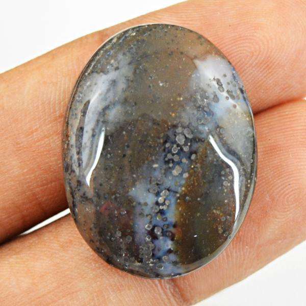 gemsmore:Amazing Natural Oval Shape Dendrite Opal Untreated Loose Gemstone