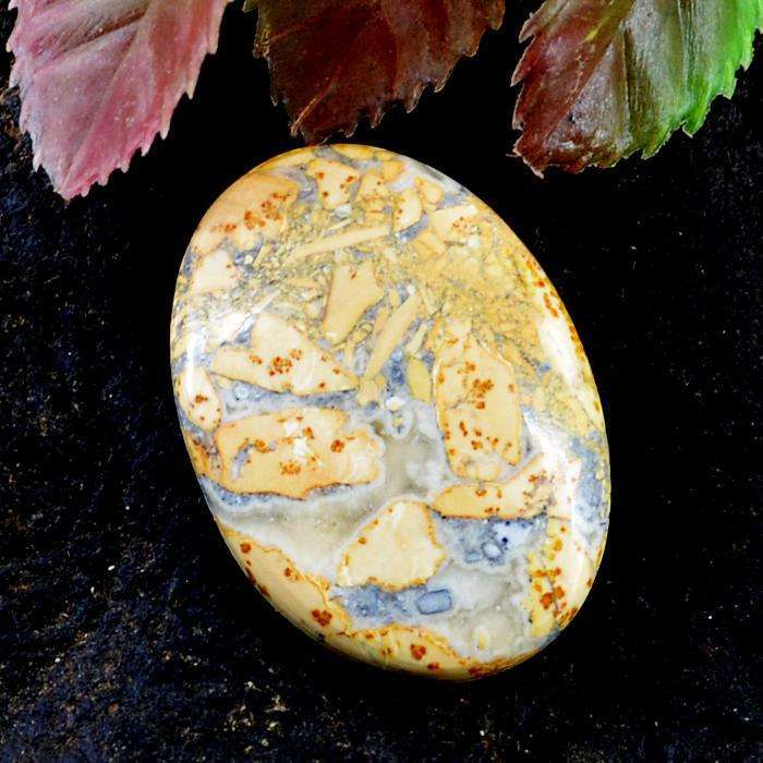 gemsmore:Amazing Natural Oval Shape Ocean Jasper Untreated Loose Gemstone