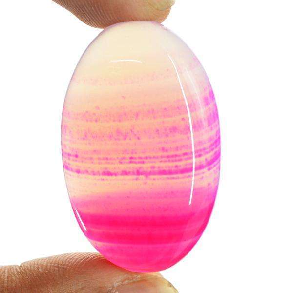 gemsmore:Amazing Natural Oval Shape Pink Onyx Untreated Loose Gemstone