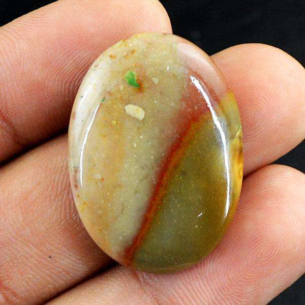 gemsmore:Amazing Natural Oval Shape Polygram Jasper Untreated Loose Gemstone.