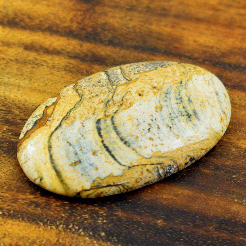 gemsmore:Amazing Natural Picture Jasper Oval Shape Loose Gemstone