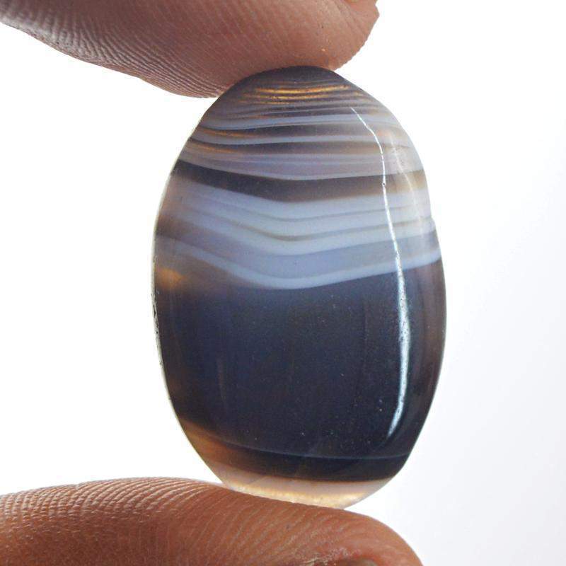 gemsmore:Amazing Natural Striped Onyx Oval Shape Gemstone