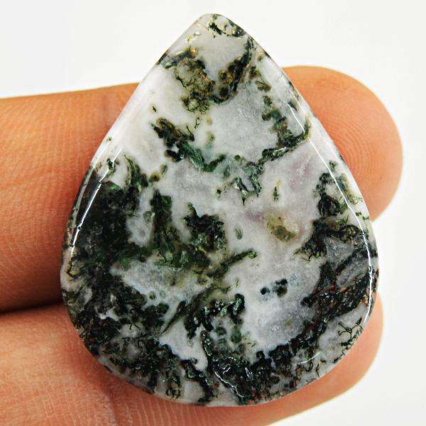 gemsmore:Amazing Oval Shape Green Moss Agate Untreated Loose Gemstone