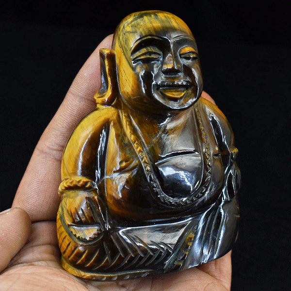 Amazing Tiger Eye Hand Carved Genuine Crystal Gemstone Carving Laughin