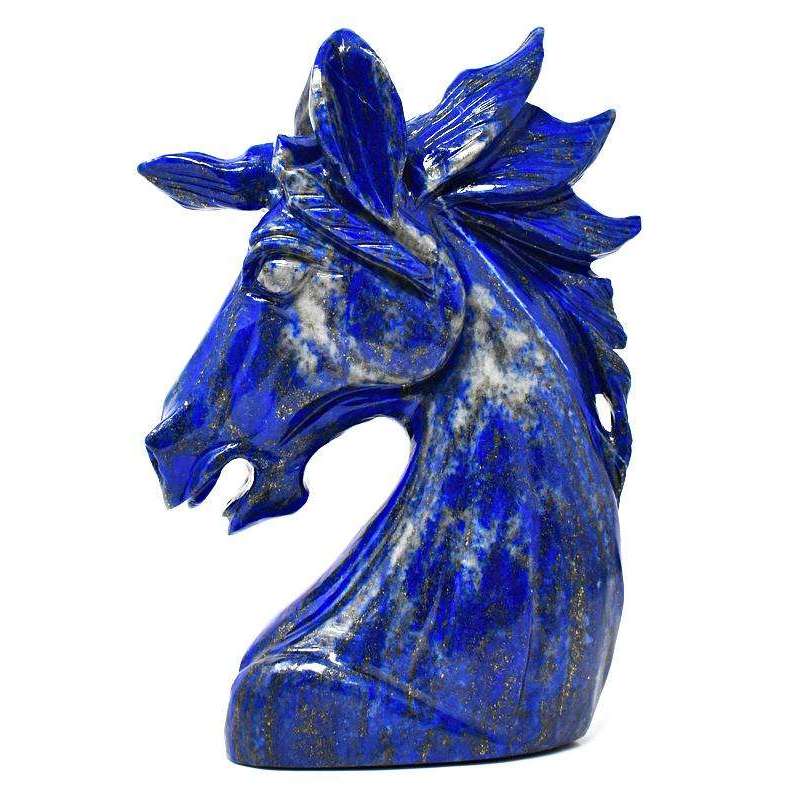 gemsmore:Artisian Blue Lapis Lazuli Hand Carved Horse Head