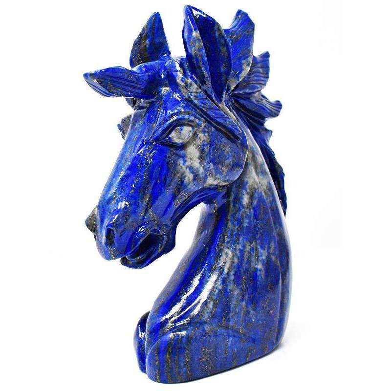 gemsmore:Artisian Blue Lapis Lazuli Hand Carved Horse Head