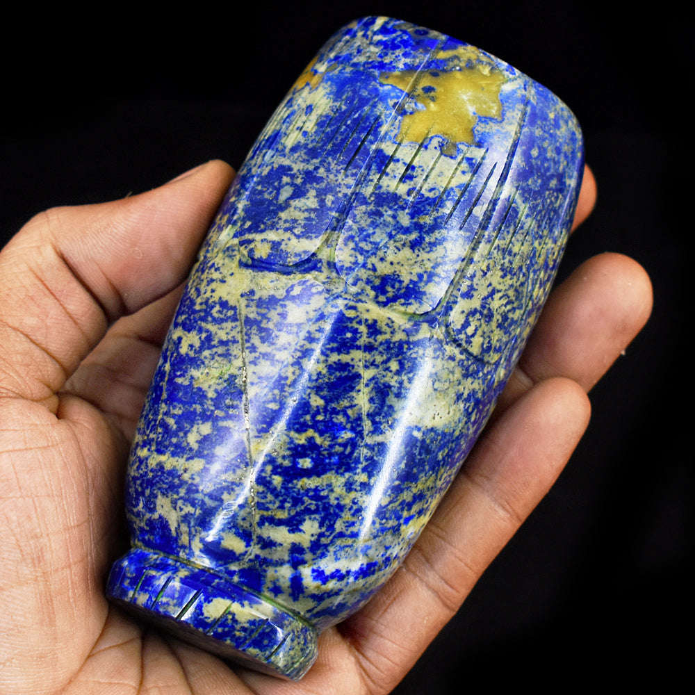 gemsmore:Artisian Lapis Lazuli  Hand Carved Genuine Crystal Gemstone Carving Glass