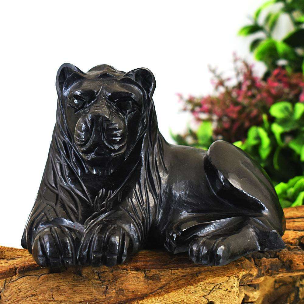 gemsmore:Artisian Spinel Gemstone Crystal Hand Carved Lion