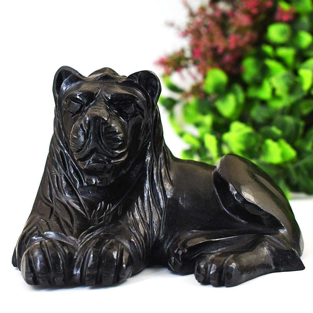 gemsmore:Artisian Spinel Gemstone Crystal Hand Carved Lion