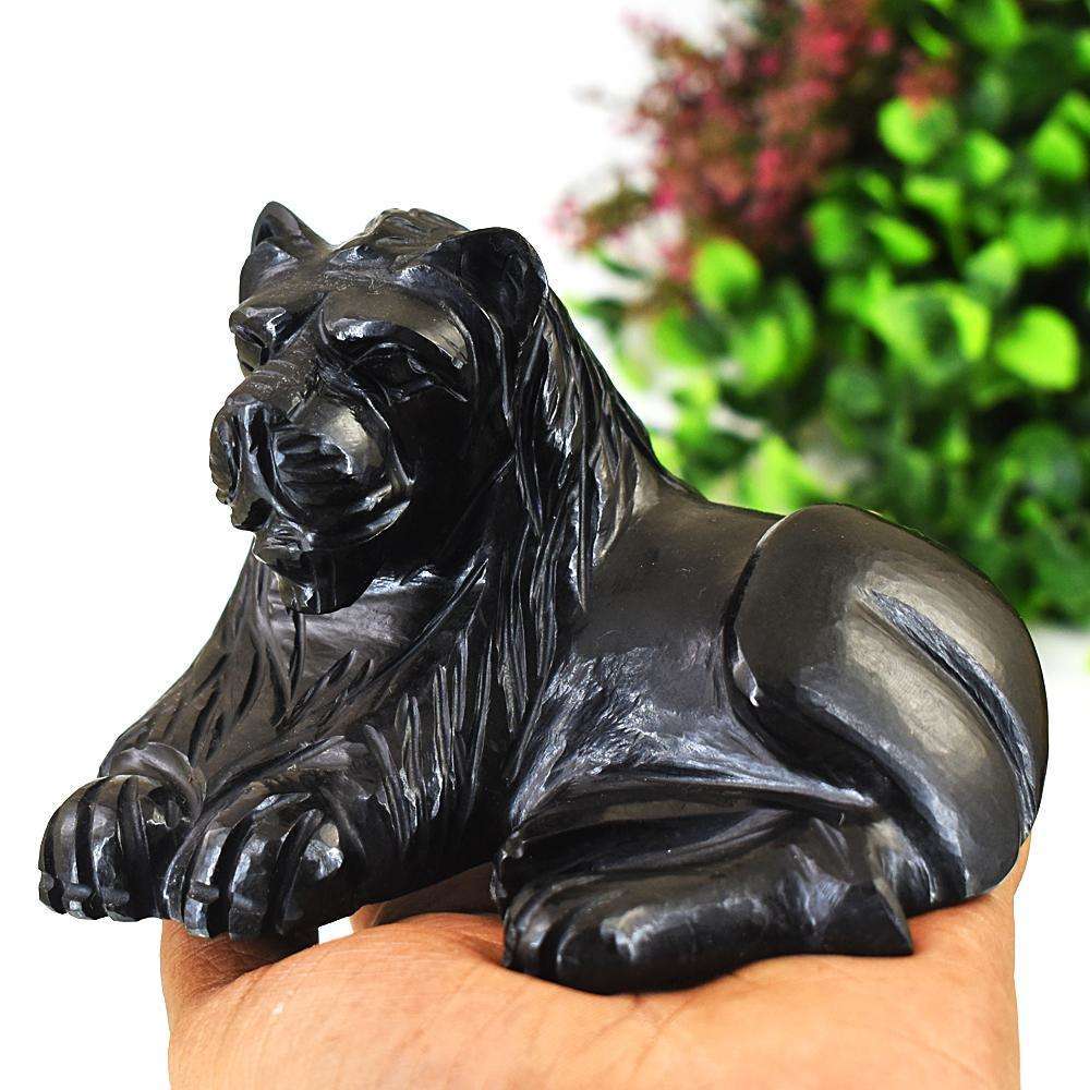 gemsmore:Artisian Spinel Gemstone Crystal Hand Carved Lion