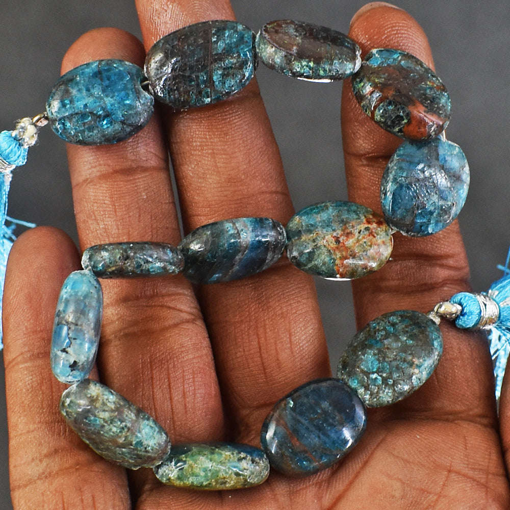 gemsmore:Beautiful 149 Carats Genuine Apatite Beads Strand Of 09 Inches