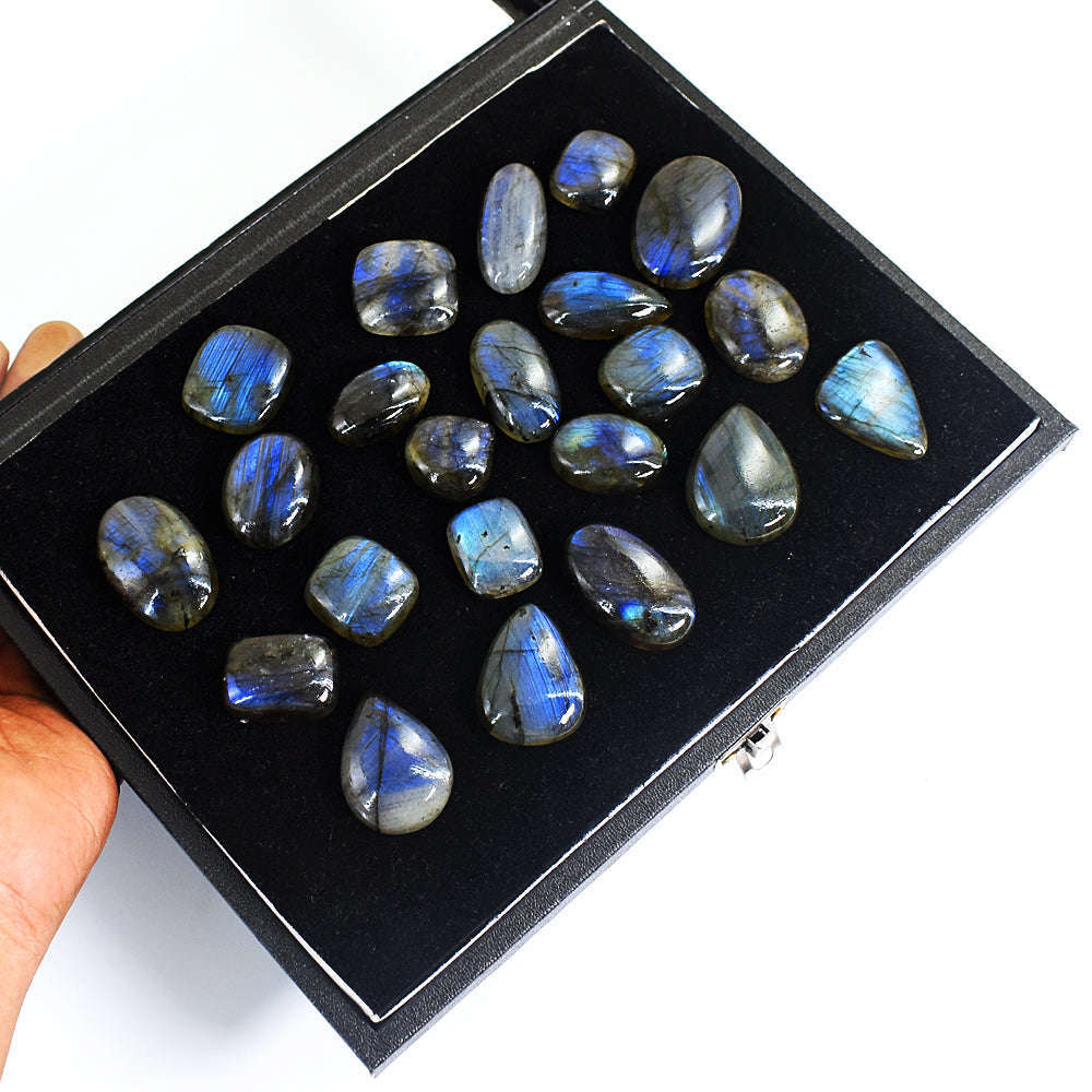 gemsmore:Beautiful Labradorite Untreated Gemstone Cabochon Lot