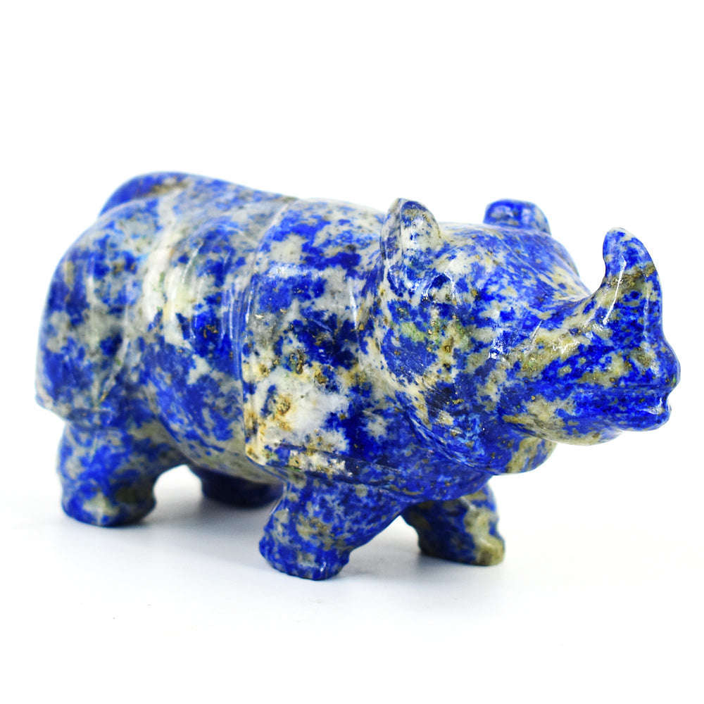 gemsmore:Beautiful Lapis Lazuli Hand Carved Genuine Crystal Gemstone Carving Rhino