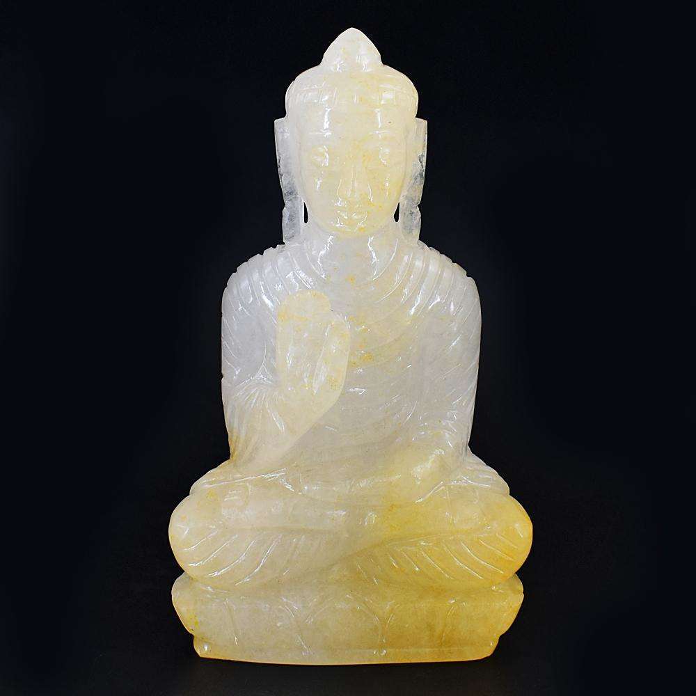 gemsmore:Beautiful Yellow Aventurine Crystal Gemstone Hand Carved Lord Buddha