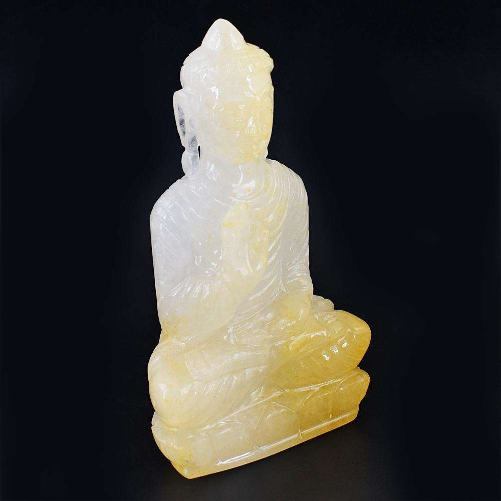 gemsmore:Beautiful Yellow Aventurine Crystal Gemstone Hand Carved Lord Buddha