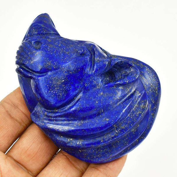 gemsmore:Blue Lapis Lazuli Carved Rhinoceras Head