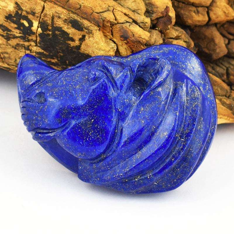 gemsmore:Blue Lapis Lazuli Carved Rhinoceras Head