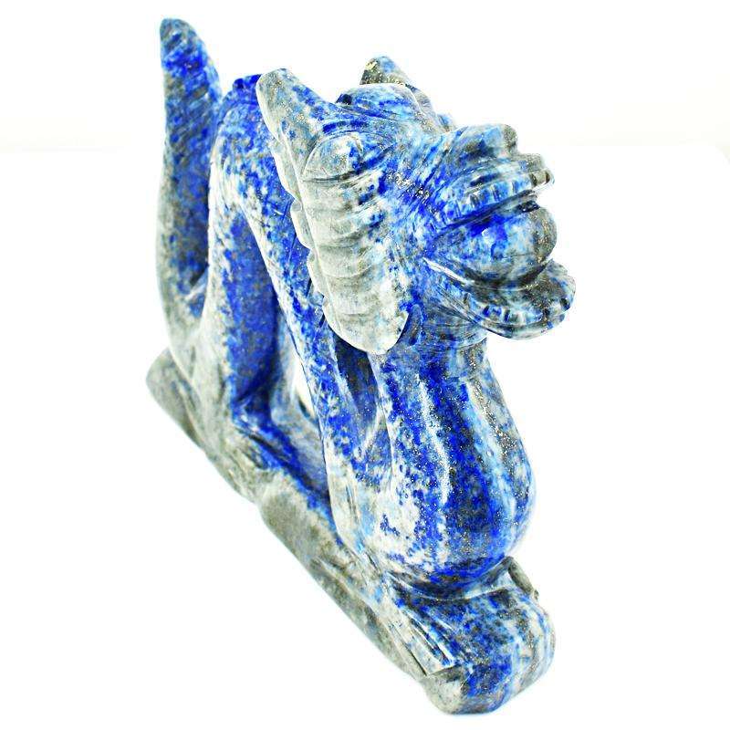 gemsmore:Blue Lapis Lazuli Hand Carved Dragon Gemstone