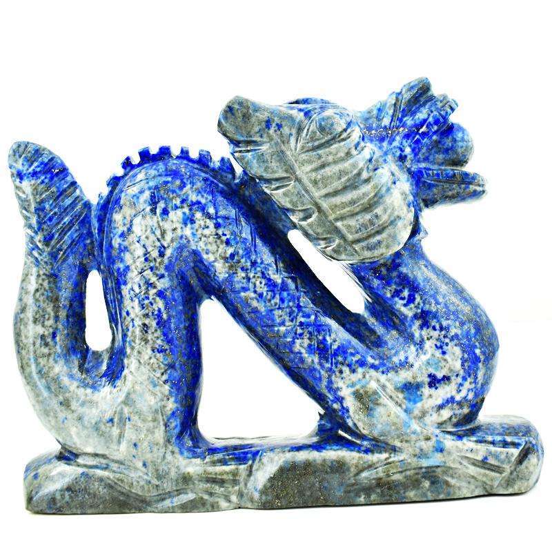 gemsmore:Blue Lapis Lazuli Hand Carved Dragon Gemstone