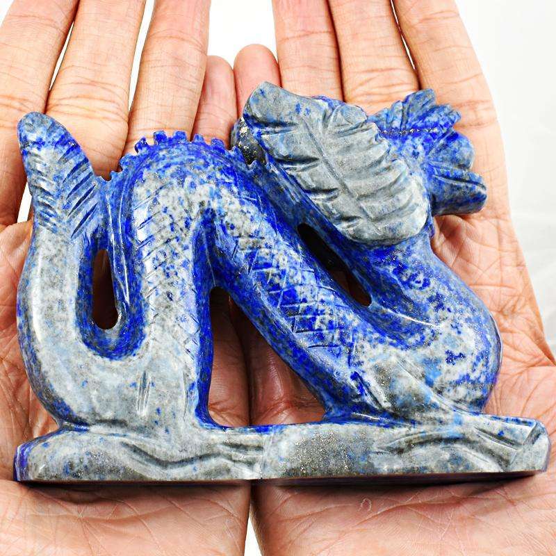 gemsmore:Blue Lapis Lazuli Hand Carved Dragon Gemstone