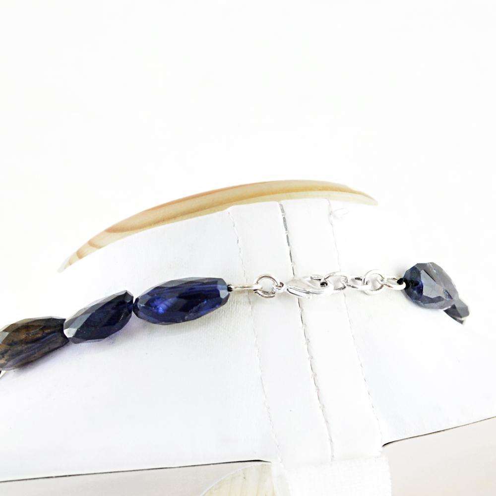 gemsmore:Blue Tanzanite Necklace Natural 20 Inches Long Faceted Beads