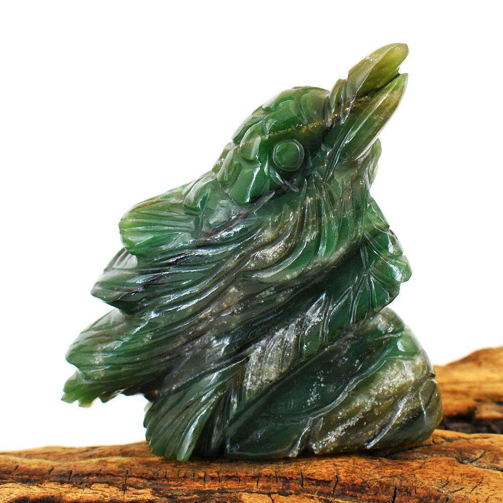 gemsmore:Craftsmen Jade Hand Carved Genuine Crystal Gemstone Carving Sparrow