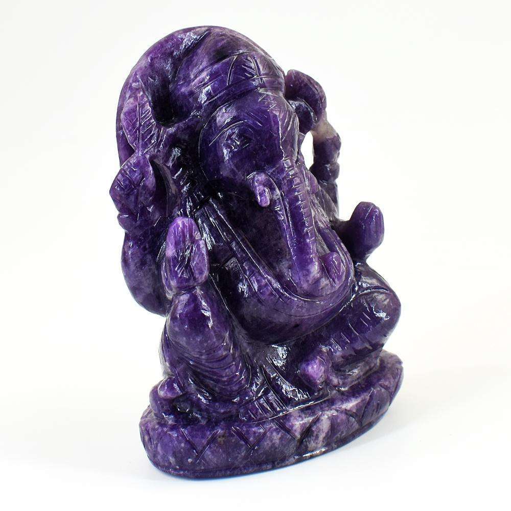 gemsmore:Craftsmen Lepidolite Hand Carved Lord Ganesha