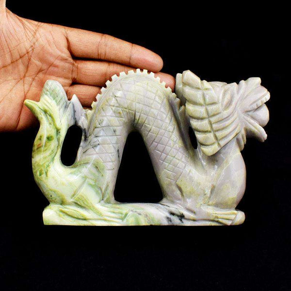 gemsmore:Detailed Carved Serpentine Big Size Dragon