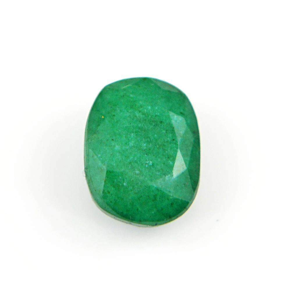 gemsmore:Earth Mined Green Emerald Gemstone Faceted Oval Shape