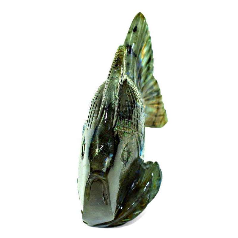 gemsmore:Exclusive Amazing Flash Labradorite Carved Fish