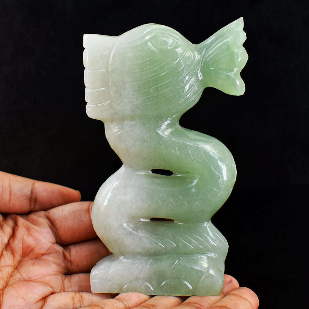 gemsmore:Exclusive  Aventurine Hand Carved Genuine Crystal Gemstone Carving Dragon
