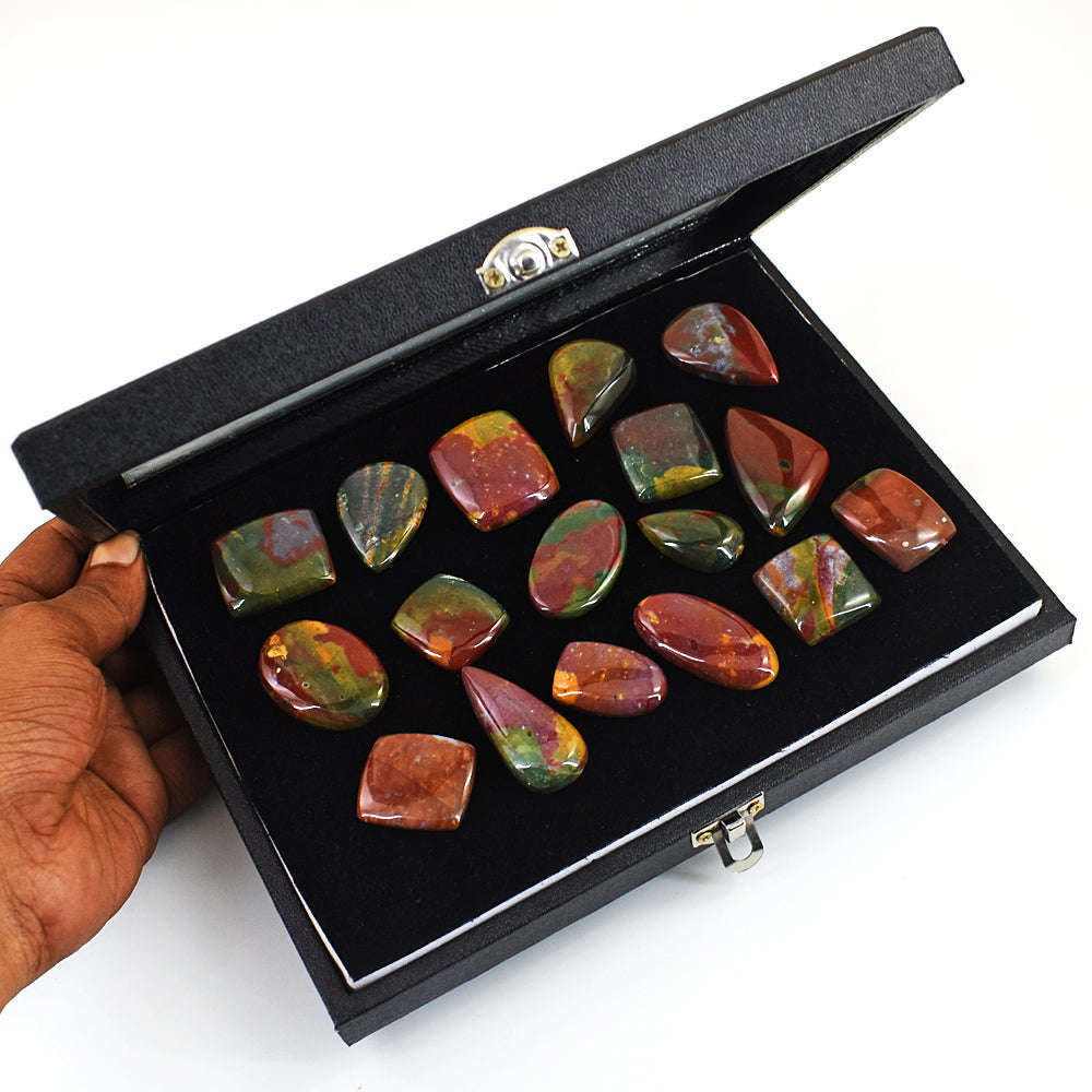 gemsmore:Exclusive Bloodstone Untreated Gemstone Cabochon Lot