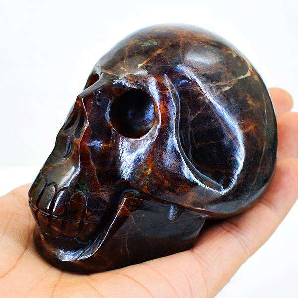 gemsmore:Exclusive Hand Carved Red Garnet Skull