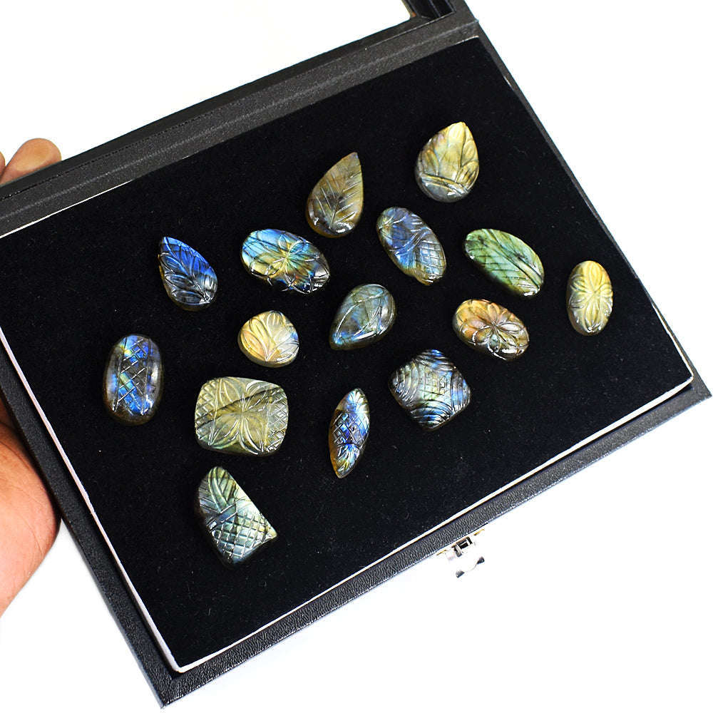 gemsmore:Exclusive Labradorite Untreated Gemstone Cabochon Lot