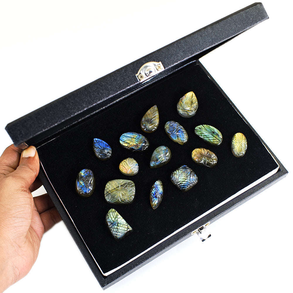 gemsmore:Exclusive Labradorite Untreated Gemstone Cabochon Lot