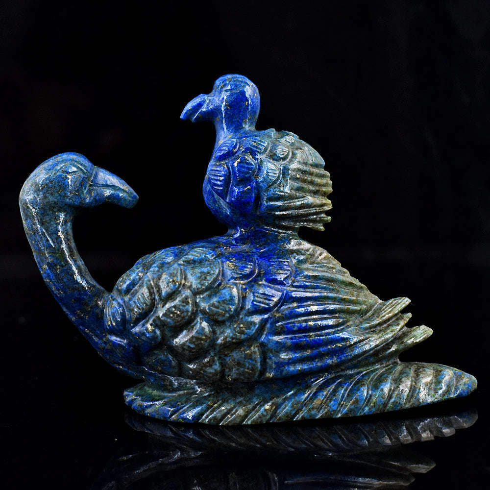 gemsmore:Exclusive Lapis Lazuli Hand Carved Genuine Crystal Gemstone Carving Bird