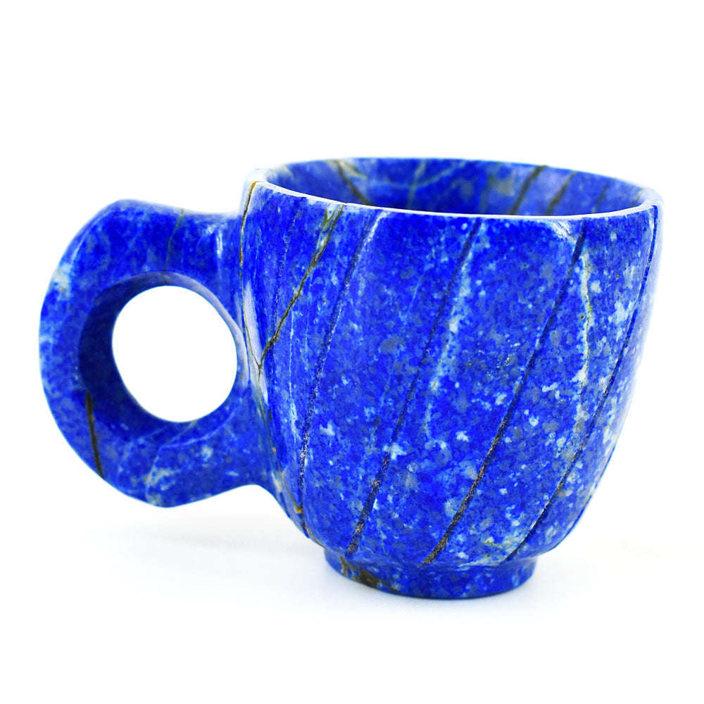 gemsmore:Exclusive Lapis Lazuli  Hand Carved Genuine Crystal Gemstone Carving Cup