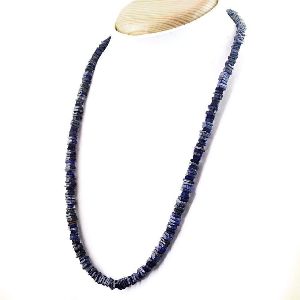 gemsmore:Exclusive Natural Blue Tanzanite Necklace Untreated Beads