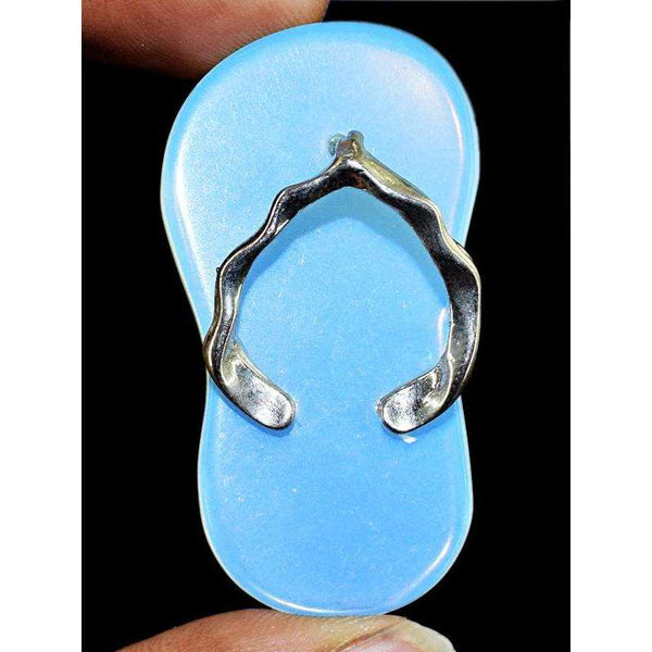 gemsmore:Exclusive Opalite Hand Carved Slipper Pendant