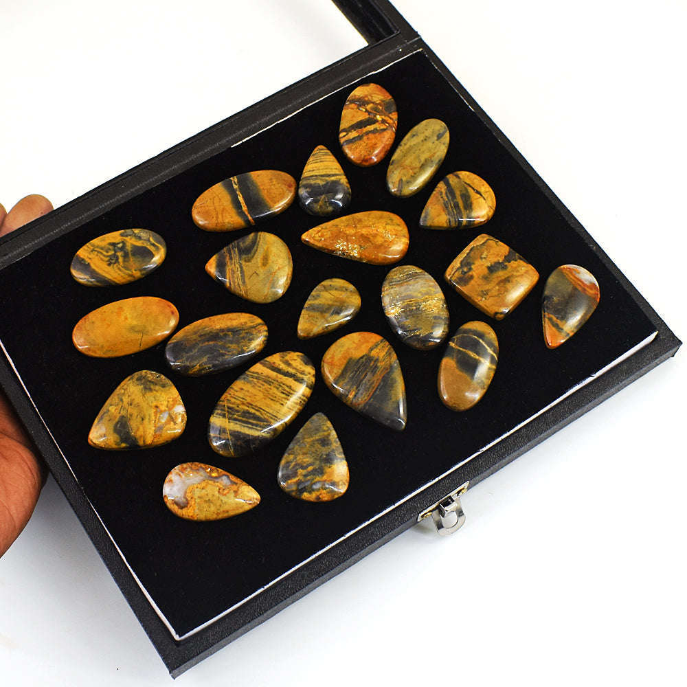 gemsmore:Exclusive Pietresite Jasper  Untreated Gemstone Cabochon Lot