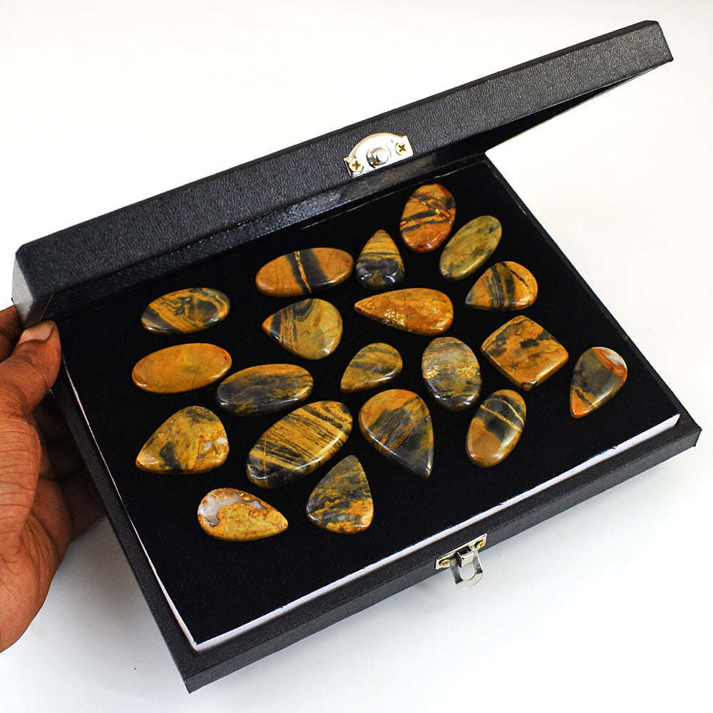 gemsmore:Exclusive Pietresite Jasper  Untreated Gemstone Cabochon Lot