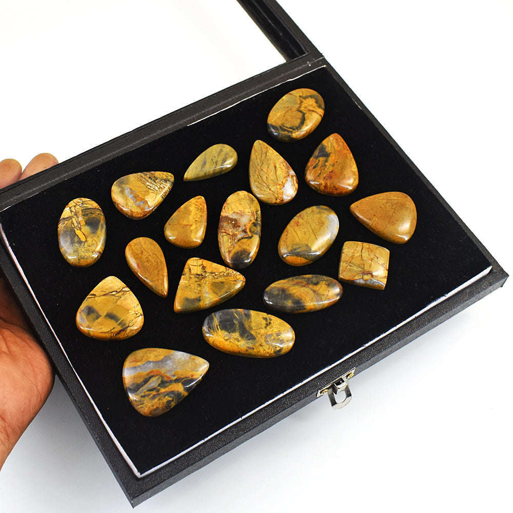 gemsmore:Exclusive Pietresite Jasper Untreated Gemstone Cabochon Lot