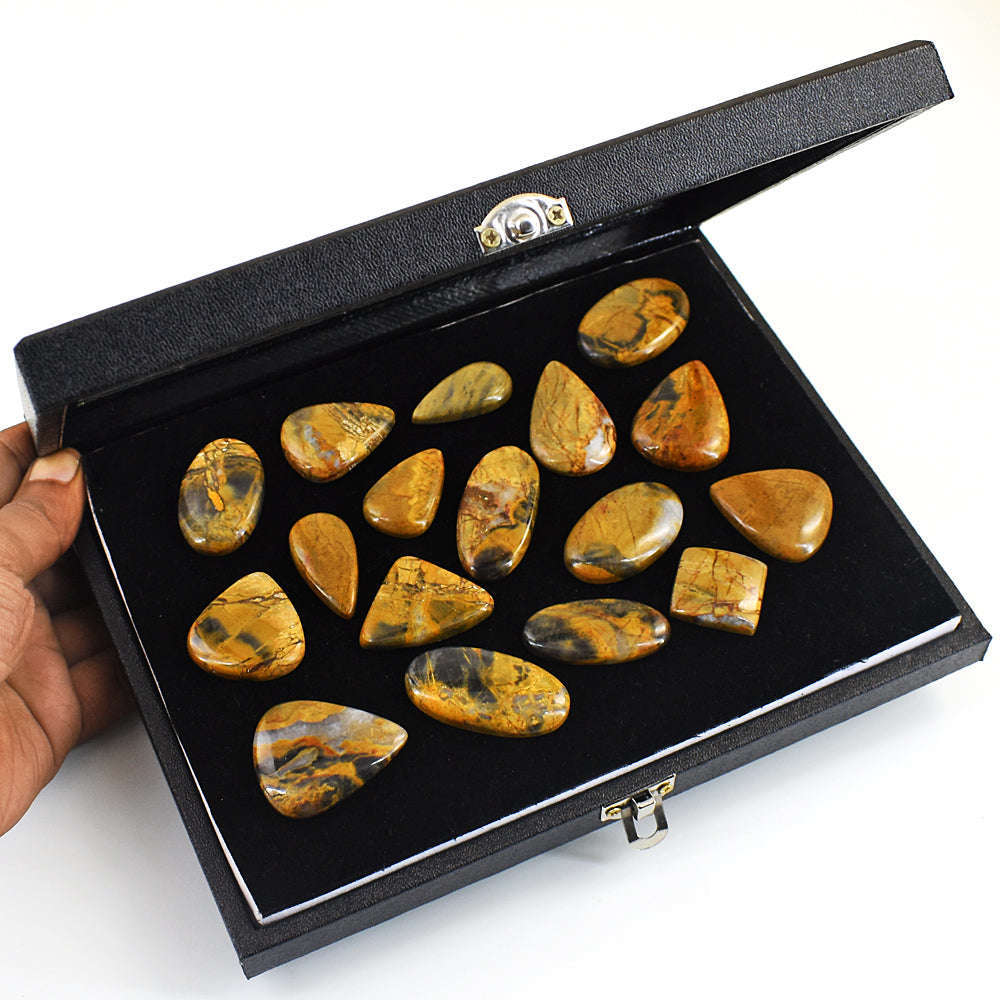 gemsmore:Exclusive Pietresite Jasper Untreated Gemstone Cabochon Lot