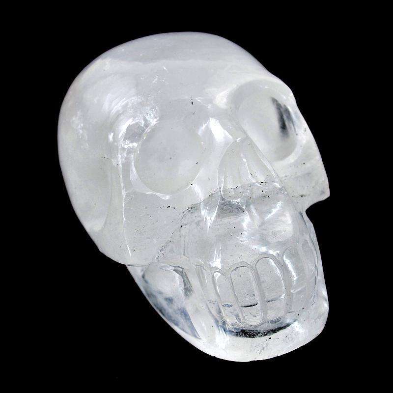 gemsmore:Exclusive White Quartz Carved Skull Gemstone