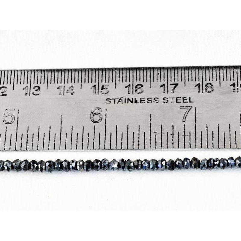 gemsmore:Faceted Hematite Drilled Beads Strand Natural Round Shape