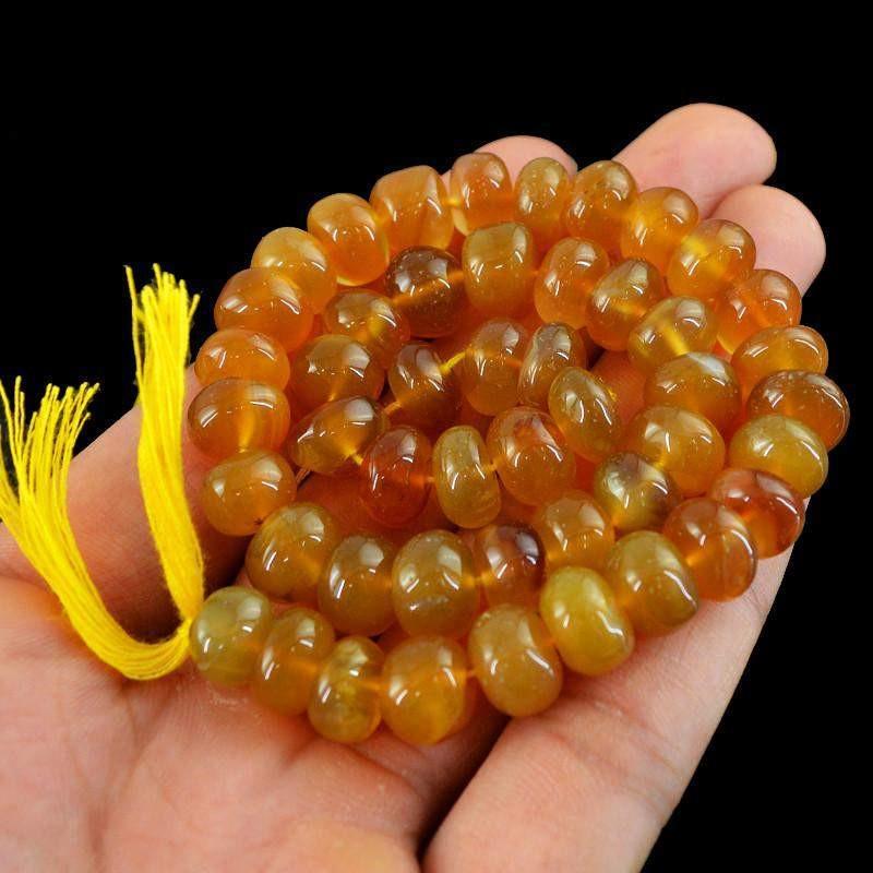 gemsmore:Genuine 268.40 Cts Drilled Orange Onyx Beads Strand